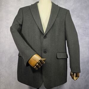 Tommy Hilfiger Blazer Mens 44R Gray Wool Silk Cashmere Blend 2 Button Sport Coat